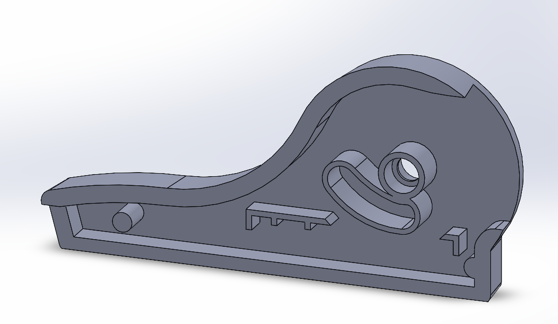 Reconstructed CAD housing with internal locating and mounting features